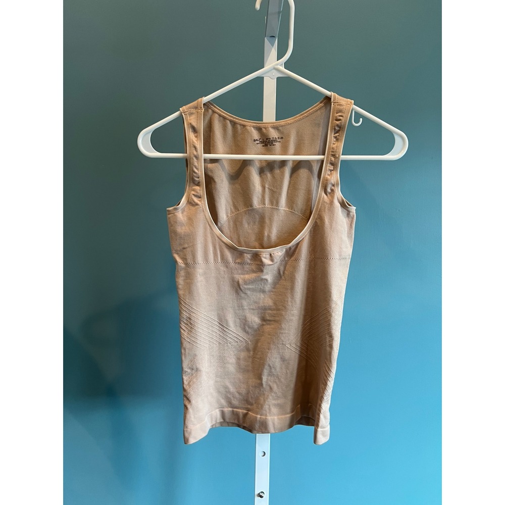 Bali Shapewear Women L Tan Camisole Tank Top Seamless Compression Nude Made USA